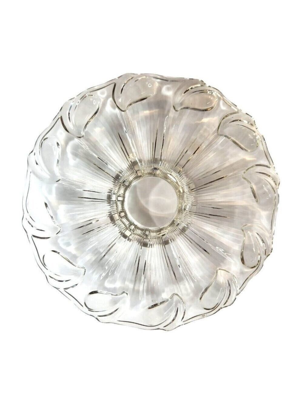Serving Tray, Clear Glass, Footed, Raised 1 inch  13.5 inch Clear   Glass Clear